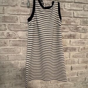 love...ady Black and White Striped Mini Dress
